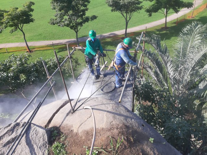 Obra na encosta do Parque Pedra da Cebola é concluída com dois meses de antecedência