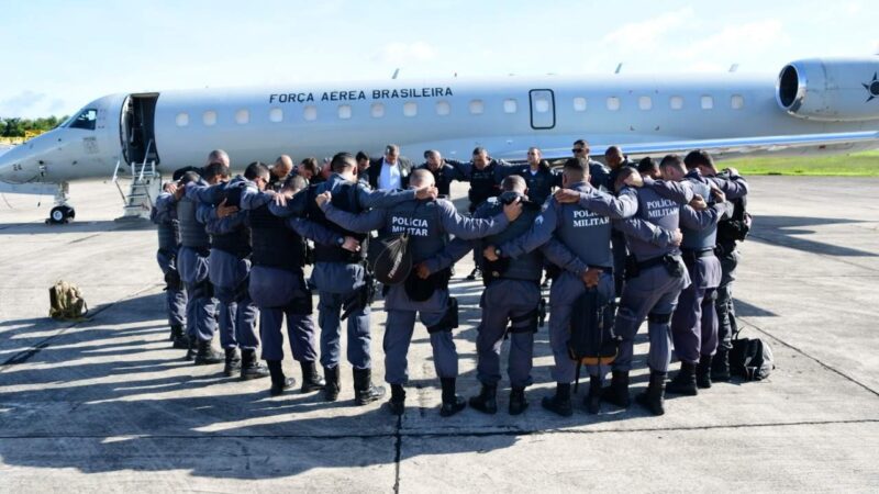 PM ES embarcam para reforçar policiamento no Distrito Federal